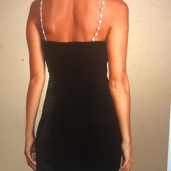 Loaded With Luxe Black Velvet Rhinestone Bodycon Mini Dress - Picture 3 of 5
